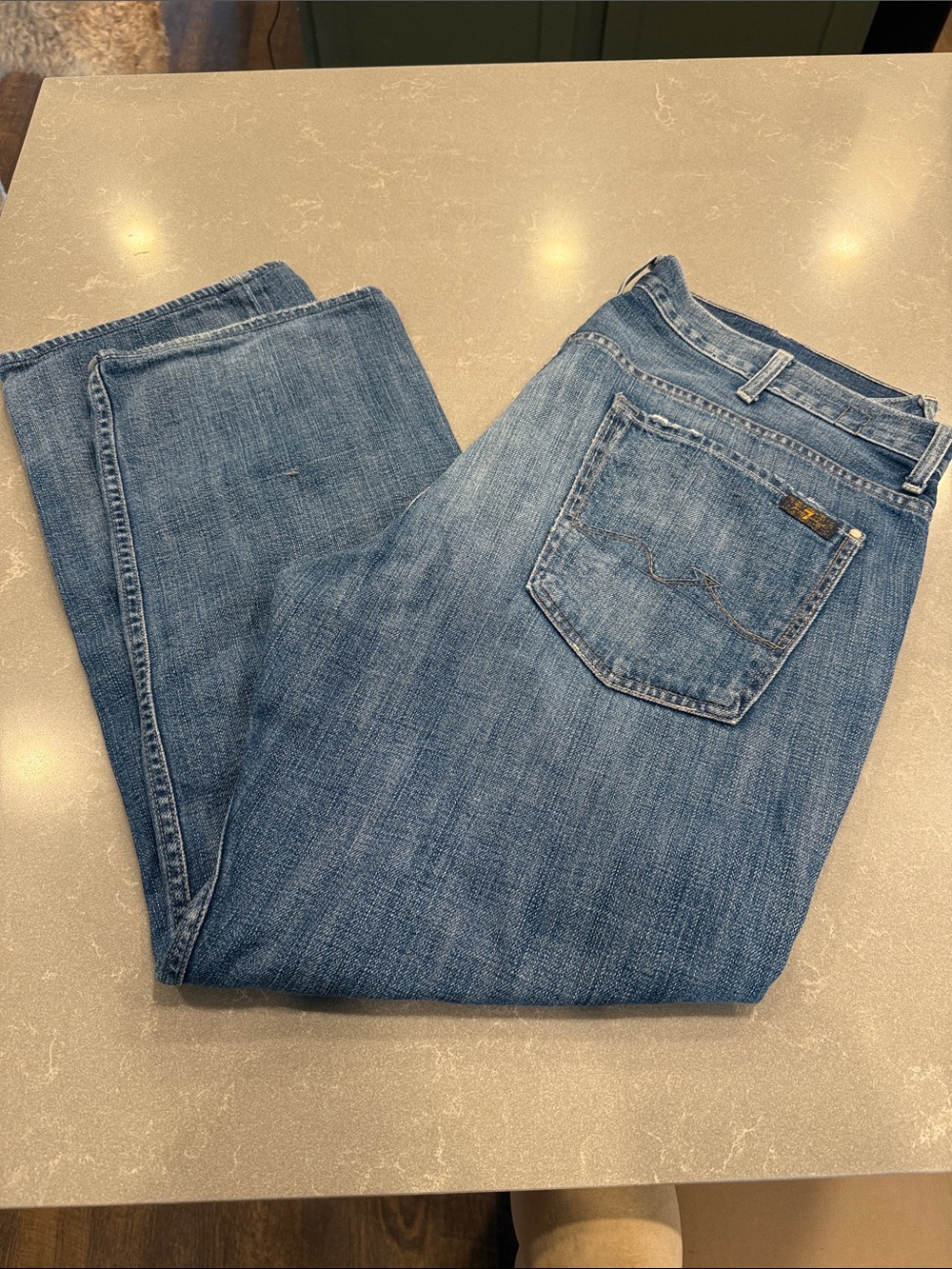 7 For All Mankind Classic Medium Blue Straight Jeans